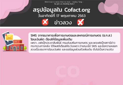 สรุปข้อมูลใน Cofact.org 17 พ.ค. 63