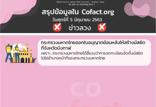 สรุปข้อมูลใน Cofact.org 05 มิ.ย. 63