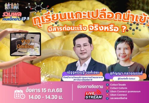 ทุเรียนแกะเปลือกนำเข้า กับสารก่อมะเร็ง ความจริงที่คนรักทุเรียนต้องรู้