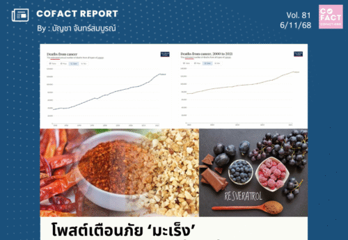 โพสต์เตือนภัย‘มะเร็ง’ความเข้าใจคลาดเคลื่อนเรื่อง‘ตัวเลขผู้เสียชีวิต-สารเรสเวอราทรอล’