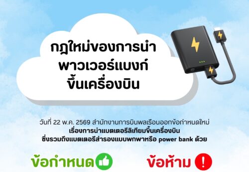 กฎใหม่ของการนำพาวเวอร์แบงก์ขึ้นเครื่องบิน